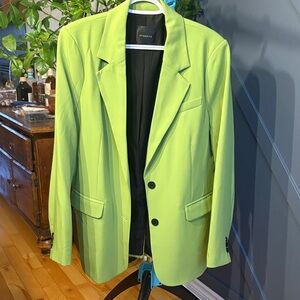 Dynamite Neon Green Blazer with Black Accents